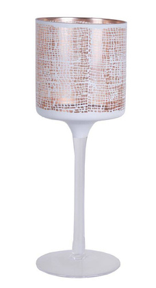 Kielich szklany diamentowy biały wysoki