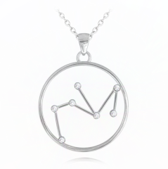 MINET Srebrny naszyjnik Stars Zodiac STRZELEC Czech Crystal
