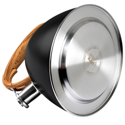 Czajnik stalowy tradycyjny z automatycznym gwizdkiem czarny 3 l