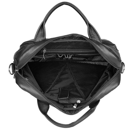 Skórzana torba męska czarna na ramię laptopa 15,6" - Pavone Nero Bergamo 2430 BL