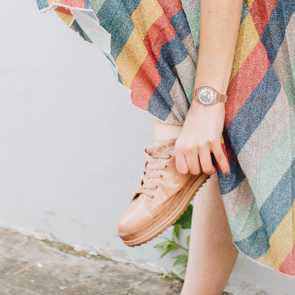 MINET Różowy damski zegarek ROSE GOLD MESH