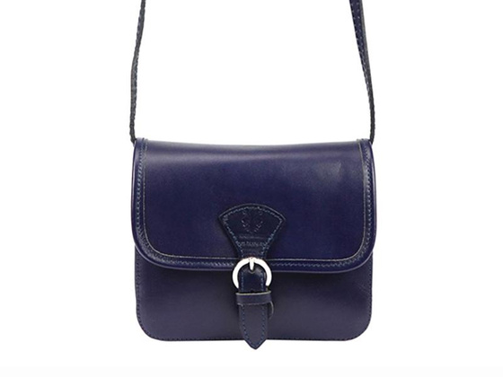 Torebka damska skórzana KEMER 112 pomarańczowy + granat