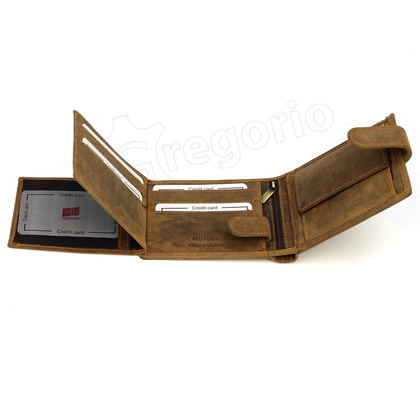 Portfel męski skórzany L895-009 Brązowy