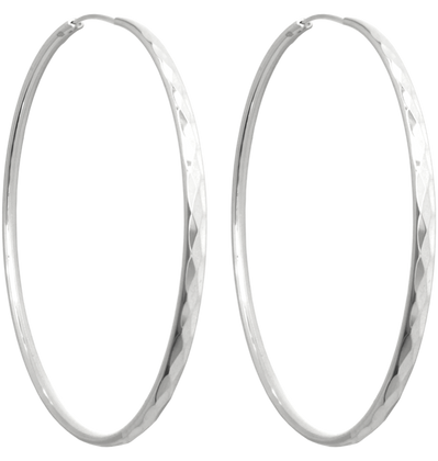 MINET Szczotkowane srebrne kolczyki PIERŚCIONKI 7 cm