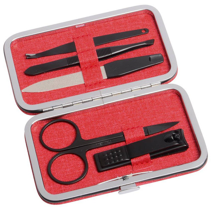 Zestaw do manicure PRETTY IN BLACK, czerwony