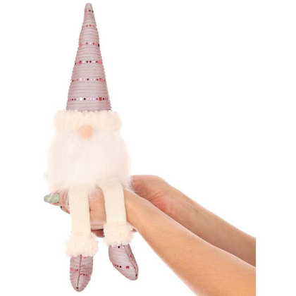 Skrzat dekoracyjny Shiny Santa 38 + 20 cm różowy