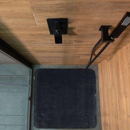 Mata antypoślizgowa pod prysznic czarna 53x53 cm