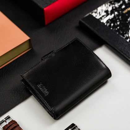 Portfel męski skórzany Peterson PTN 303Z-PR 2-1-1 czarny