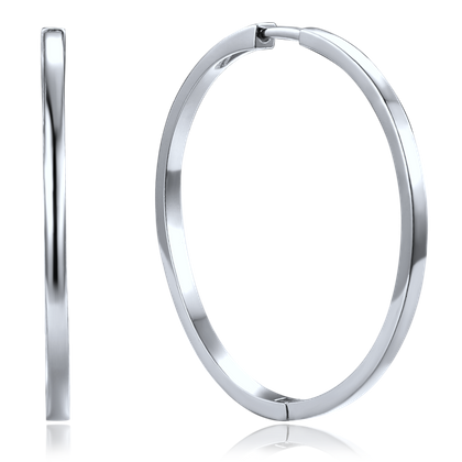 MINET Srebrne kolczyki kwadratowe koła 4 cm