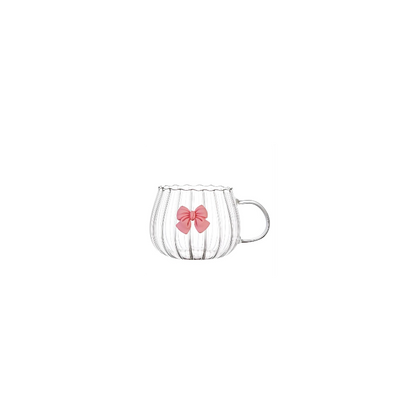 Szklanka ryflowana tulips z kokardką do kawy, drinków 1szt 350ml SZK158