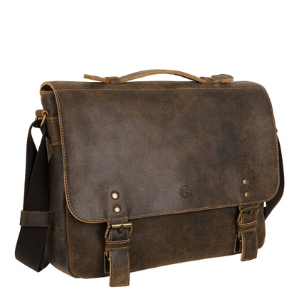 Torba męska Canaletto vintage brązowa skóra naturalna 14 cali TM258s235