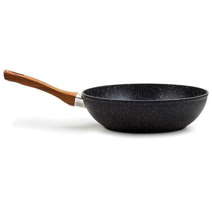 Patelnia wok granitowy NATURE do smażenia duszenia 28 cm gaz indukcja