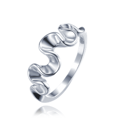 MINET Nowoczesny falisty pierścien srebrny wielkość 18