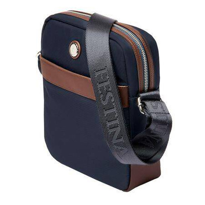 Torba reporterska Button Navy & Brown