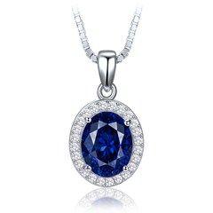 MINET Elegancki srebrny naszyjnik z granatową i białą cyrkonią