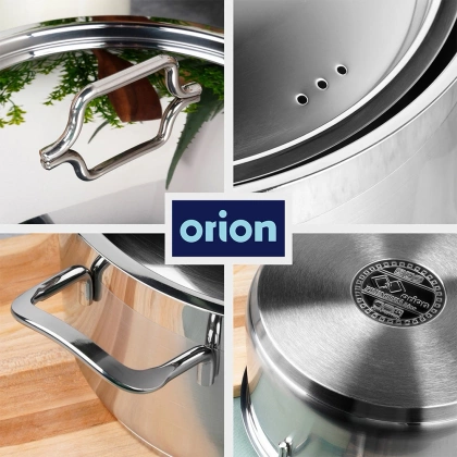 Garnek stalowy z pokrywką 18/10 PREMIUM 18,2 l ORION