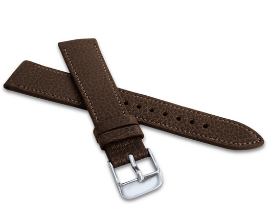 LAVVU Ciemnobrązowy szyty pasek MEDITERRA z luksusowej skóry Top Grain - 18