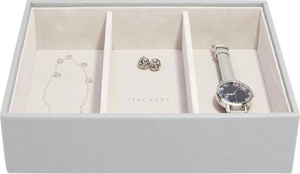 Szkatułka na biżuterię Stackers 3 komorowa classic kamienna szarość