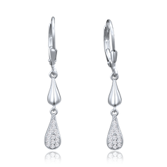 MINET Luksusowe kolczyki srebrne z białymi cyrkoniami