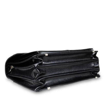 Skórzana teczka męska na laptopa ramię czarna - Pavone Nero Bolzano 2256 BL