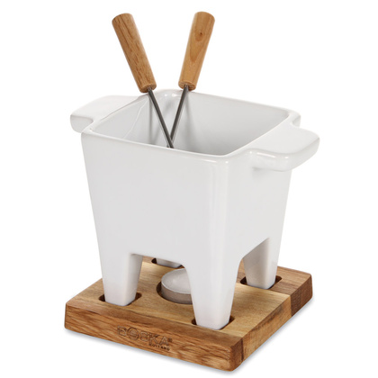 Zestaw Tapas Fondue biały, poj. 200ml, dąb