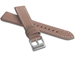 MINET Beżowy szyty pasek SLIM z luksusowej skóry Top Grain - 14