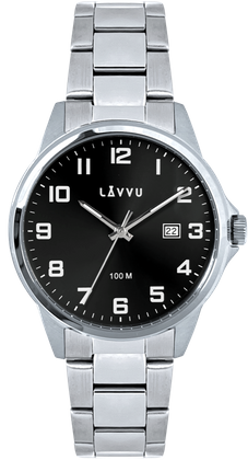 LAVVU Stylowy zegarek HAMRE Black 100M