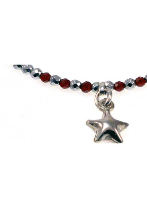 Bransoletka Gwiazda Granat 925