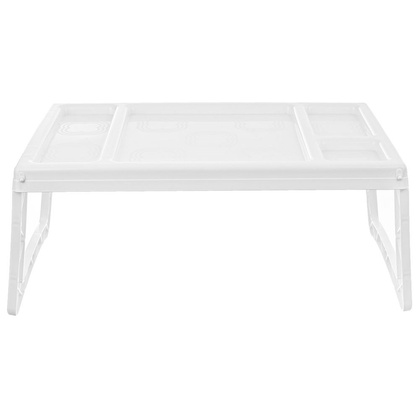 Stolik śniadaniowy biały do łóżka taca z nóżkami składany 50x30 cm