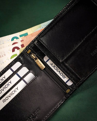 Skorzany portfel meski z systemem RFID