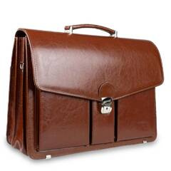 Skórzana teczka męska na ramię aktówka brązowa - Pavone Nero Savio 2287 BR