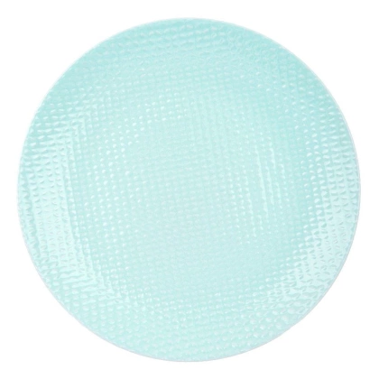Talerz deserowy płaski płytki ceramiczny pastelowy zielony RELIEF 21 cm