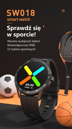 SMARTWATCH G. Rossi SW018-4 black/red (zg335d) WŁASNE TARCZE