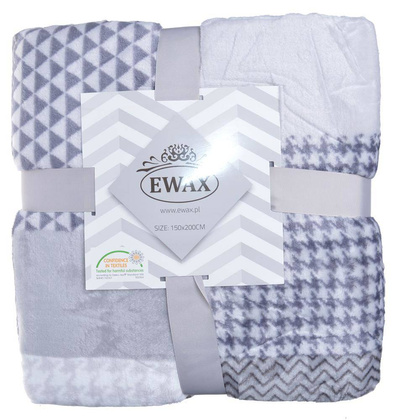 Koc szary w kratę 150x200cm