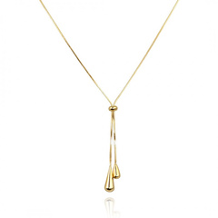 Naszyjnik stal szlachetna pozłacana 14k złotem, krople zwisające NST2158