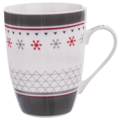 Kubek porcelanowy z uchwytem zimowy zestaw 2 szt. 340 ml