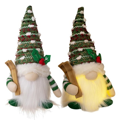 KRASNAL świąteczny świecący na baterie, lampka Z PLUSZU 14 x 28 cm, KSN208