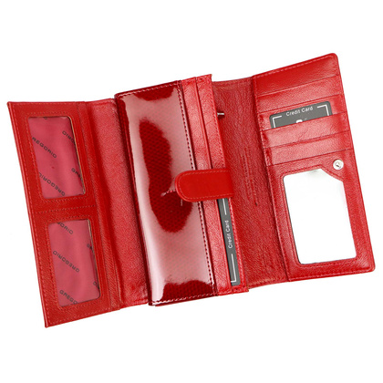 Portfel damski skórzany PELLUCCI CB-102 czerwony