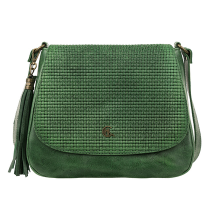 Torebka skórzana Canaletto z klapką z tłoczeniem plecionki – elegancja i funkcjonalność TD752s253t1