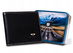 Klasyczny, skórzany portfel męski z systemem rfid