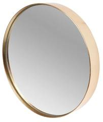 Lustro okrągłe małe złote z rantem