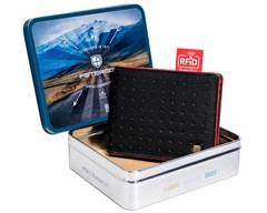 Skórzany, sportowy portfel męski z ochroną kart rfid