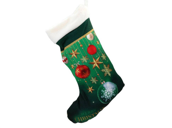 Skarpeta świąteczna, mała - Merry Christmas, zielona (CARMANI)