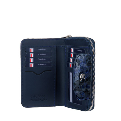 Damski portfel skórzany Canaletto – faktura kropli z RFID | Elegancja i bezpieczeństwo PD1445s288 RFID