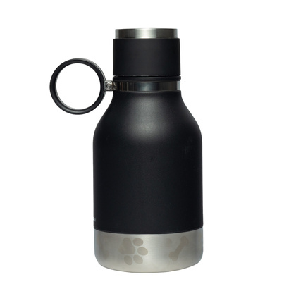 ASOBU Butelka termiczna STAINLESS z miską dla psa czarna, 975ml
