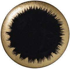 Podtalerz szklany czarny ze złotym brzegiem