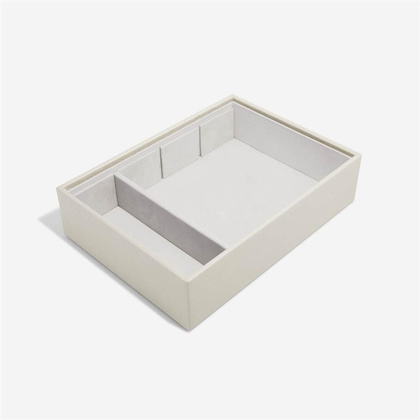 Pudełko na okulary Stackers Classic jasnobeżowe 4 komorowe