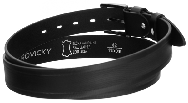 Skórzany pasek męski do garnituru klamra Rovicky