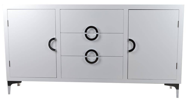 Komoda biała ze srebrnymi uchwytami