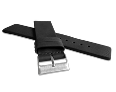 LAVVU Czarny gładki pasek PLAIN z luksusowej skóry Top Grain - 22